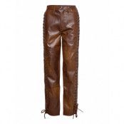 Pants Distressed Pu Trousers Leather Leggings/Byxor Brun ROTATE Birger Christensen
