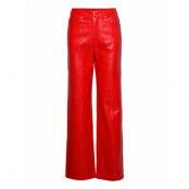 Pants Pu Straightleg Trousers Leather Leggings/Byxor Röd ROTATE Birger Christensen