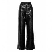 Pants Pu Straightleg Bottoms Trousers Leather Leggings-Byxor Svart ROTATE Birger Christensen