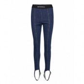 Pants Bottoms Trousers Leather Leggings-Byxor Blue Just Cavalli