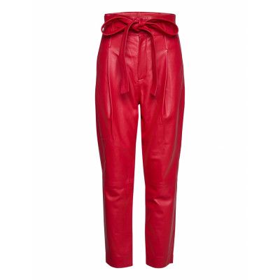 Parvinas By Nbs Trousers Leather Leggings/Byxor Röd Custommade