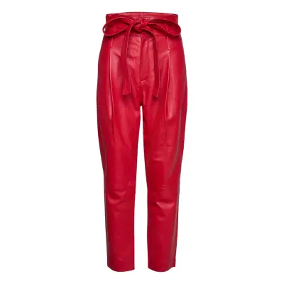 Parvinas By Nbs Trousers Leather Leggings/Byxor Röd Custommade