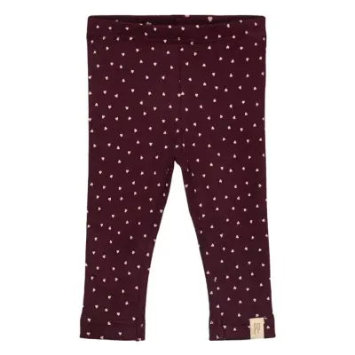 Petit Piao Legging Modal Heart - Burgundy - 80