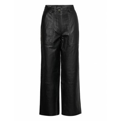 Presley Pant Bottoms Trousers Leather Leggings-Byxor Svart Deadwood