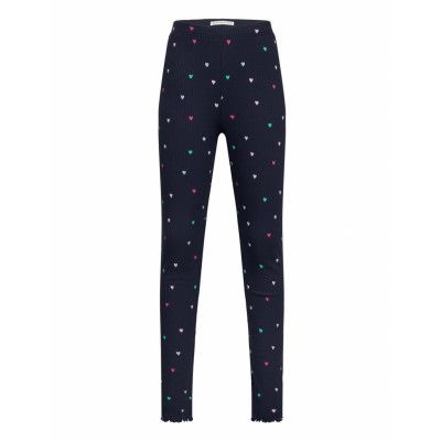 Printed Heart Leggings Bottoms Leggings Navy Tom Tailor