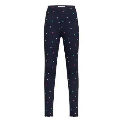 Printed Heart Leggings Bottoms Leggings Navy Tom Tailor