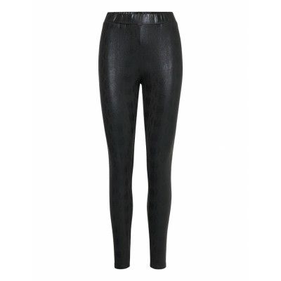 Pzsally Leggins Leather Leggings/Byxor Svart Pulz Jeans