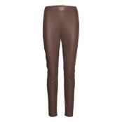 Ranghi Trousers Leather Leggings/Byxor Brun Max Mara Leisure