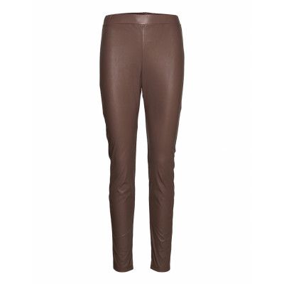 Ranghi Trousers Leather Leggings/Byxor Brun Max Mara Leisure