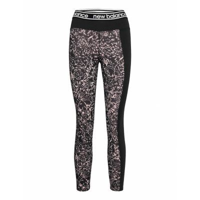 Relentless Printed High Rise 7/8 Leggings Running/training Tights Rosa New Balance