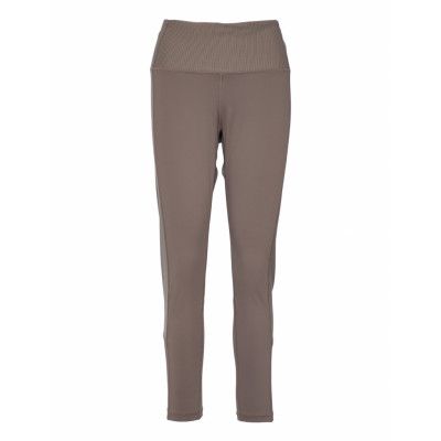 Rib High-Rise Leggings Sport Running-training Tights Grey Reebok Performance