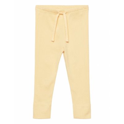 Rib Jersey Leggings W. String *Villkorat Erbjudande Leggings Gul Copenhagen Colors