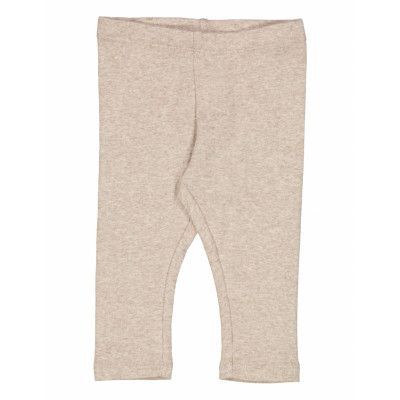 Rib Leggings *Villkorat Erbjudande Leggings Beige Wheat