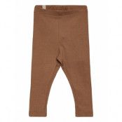 Rib Leggings Bottoms Leggings Brun Wheat