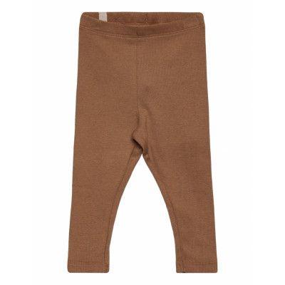 Rib Leggings Bottoms Leggings Brun Wheat