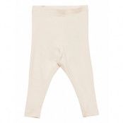 Rib Leggings Bottoms Leggings Kräm Wheat