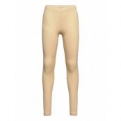 Rib Leggings Leggings Gul *Villkorat Erbjudande Wheat