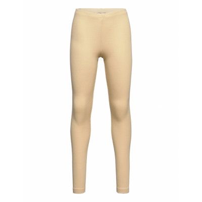 Rib Leggings Leggings Gul *Villkorat Erbjudande Wheat