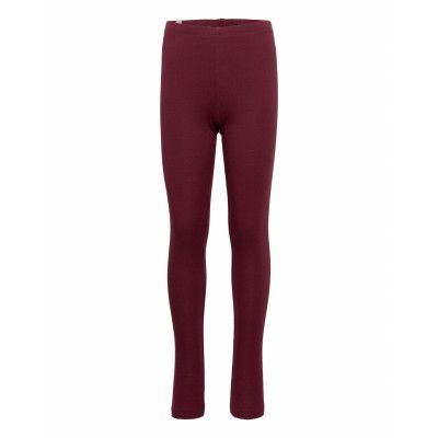 Rib Leggings Leggings Röd Wheat