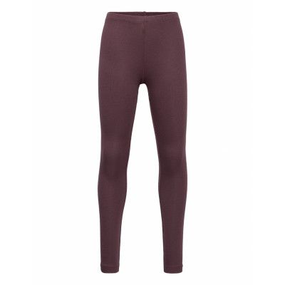 Rib Leggings Leggings Röd Wheat