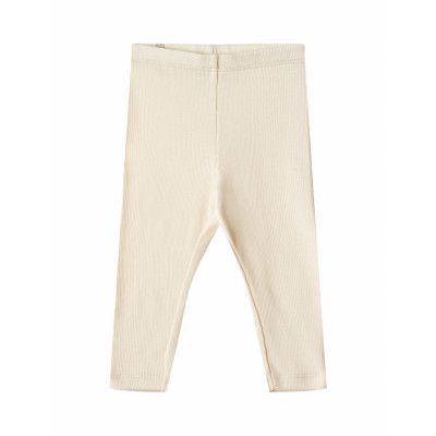 Rib Leggings Maddy Leggings Kräm Wheat