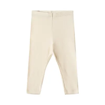 Rib Leggings Maddy Leggings Kräm Wheat