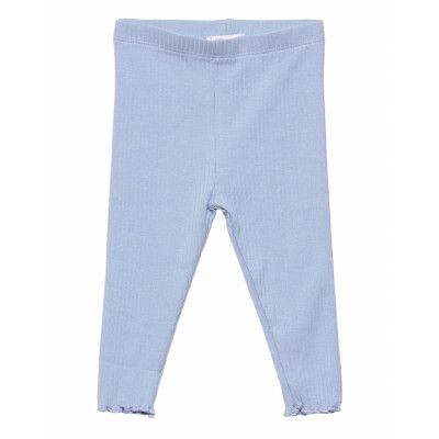 Ribbed Leggings Leggings Blå Mango