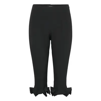 ROTATE Birger Christensen Capri Ruffle Pants Svart