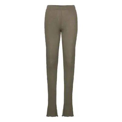 Hope Ribbed Knitted Tights Khaki Green