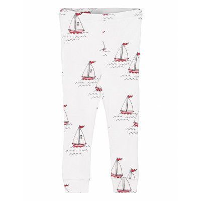 Sailing Boats Aop Leggings Leggings Vit Mini Rodini