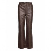 Sallygz Hw Pants Trousers Leather Leggings/Byxor Brun Gestuz