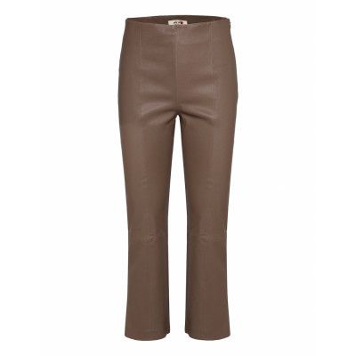 Mmsarah Leather Legging Trousers Leather Leggings/Byxor Brun MOS MOSH