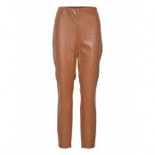 Sc-Beckie Bottoms Trousers Leather Leggings-Byxor Brown Soyaconcept