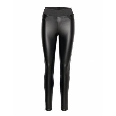 Sc-Pam Bottoms Trousers Leather Leggings-Byxor Black Soyaconcept