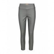 Sc-Pam Bottoms Trousers Leather Leggings-Byxor Grå Soyaconcept