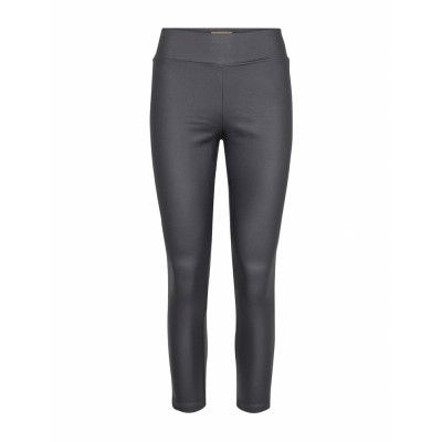 Sc-Pam Bottoms Trousers Leather Leggings-Byxor Grå Soyaconcept