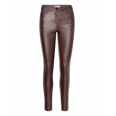 Sc-Pam Bottoms Trousers Leather Leggings-Byxor Brun Soyaconcept