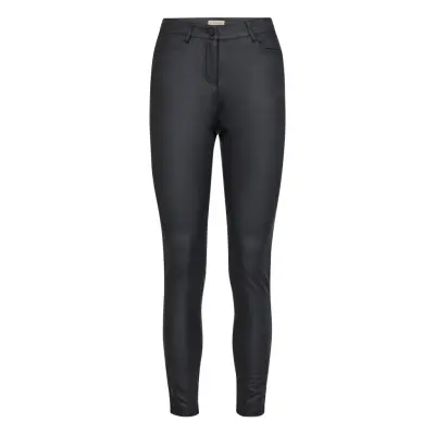 Sc-Pam Bottoms Trousers Leather Leggings-Byxor Svart Soyaconcept