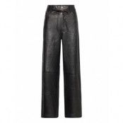 Sebas - Polished Leather Bottoms Trousers Leather Leggings-Byxor Svart Day Birger Et Mikkelsen