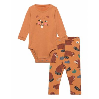Set Body Leggings Beaver Sets Sets With Body Brun Lindex