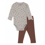 Set Body Leggings Mini Animals 2-piece Sets Grå Lindex