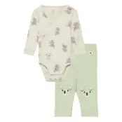 Set Body Wrap Leggings Koala *Villkorat Erbjudande Sets Sets With Body Grön Lindex