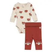 Set Red Panda 3 Pcs Wrap Leggi 2-piece Sets Creme Lindex