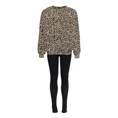 Set Sweater And Leggings Aop P 2-piece Sets Svart Lindex