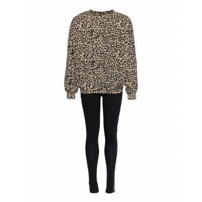 Set Sweater And Leggings Aop P Sets Sets With Long-sleeved T-shirt Svart Lindex