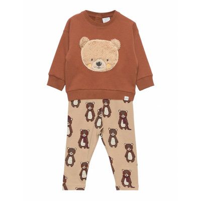 Set Sweater Leggings Bear 2-piece Sets Rosa Lindex