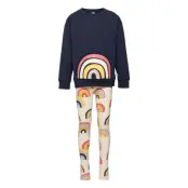 Set Sweater Leggings Rainbow 2-piece Sets Blå Lindex