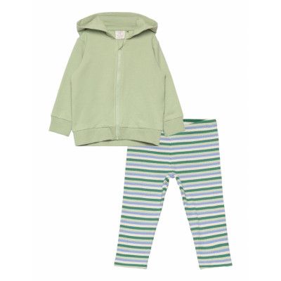 Lindex Set Sweatshirt Hoodie W Leggin Grön