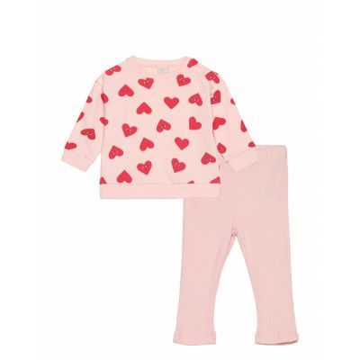Set Sweatshirt Leggings Hearts Sets Sweatsuits Pink Lindex