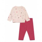 Lindex Set Sweatshirt Leggings Hearts Rosa